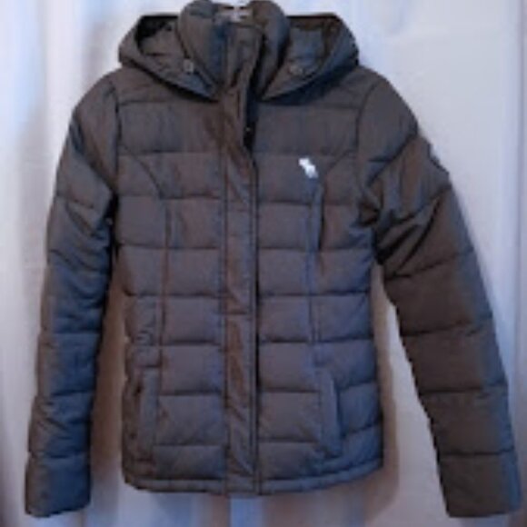 ABERCROMBIE & FITCH Down Jacket Winter Coat Kids Large Gray super warm parka